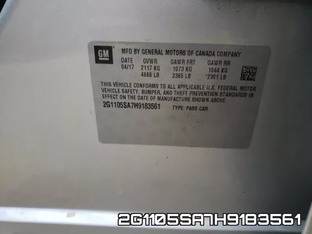 2G1105SA7H9183561 фото 2