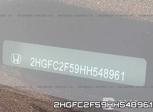 2HGFC2F59HH548961 фото 10