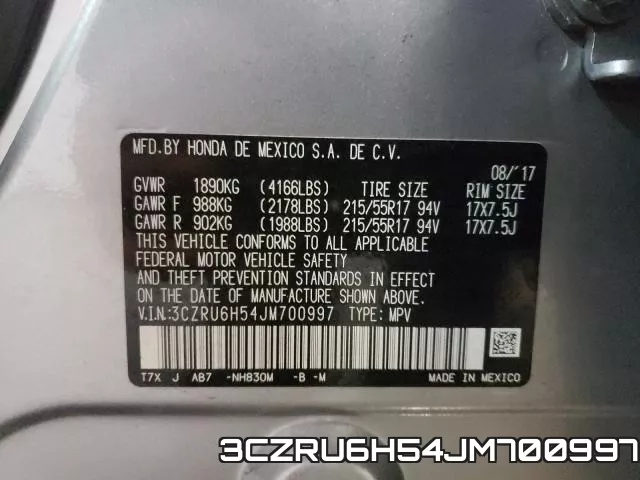 3CZRU6H54JM700997 фото 2