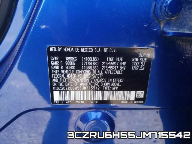 3CZRU6H55JM715542 фото 2