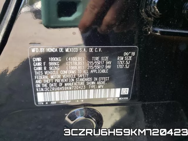 3CZRU6H59KM720423 фото 2