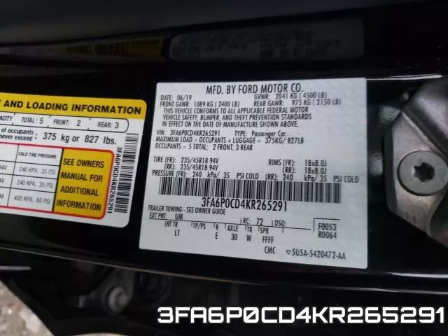 3FA6P0CD4KR265291 фото 2