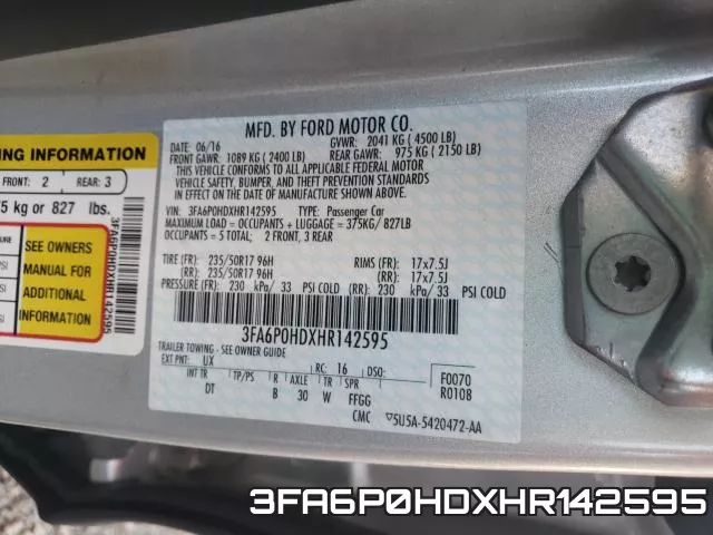 3FA6P0HDXHR142595 фото 2