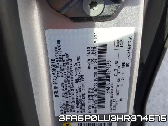 3FA6P0LU3HR374575 фото 2