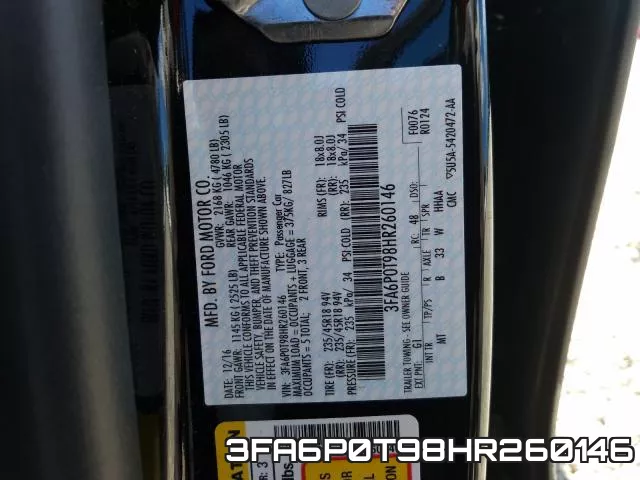 3FA6P0T98HR260146 фото 2