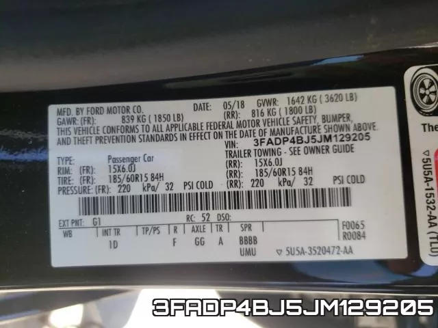 3FADP4BJ5JM129205 фото 2