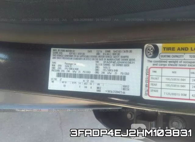 3FADP4EJ2HM103831 фото 8