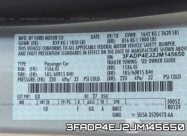 3FADP4EJ2JM145650 фото 10