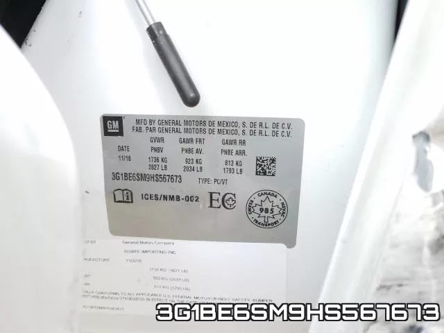 3G1BE6SM9HS567673 фото 2
