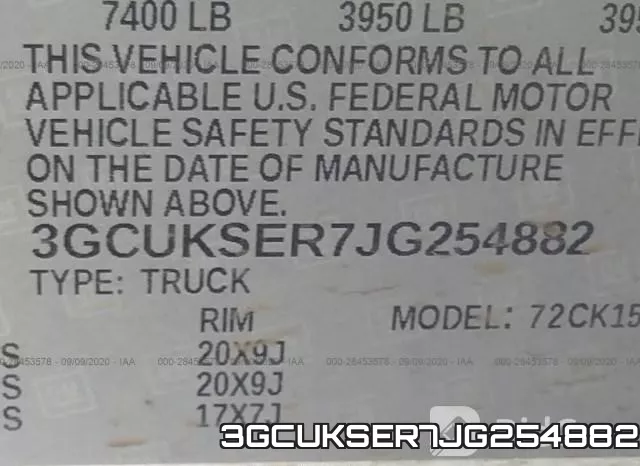3GCUKSER7JG254882 фото 9