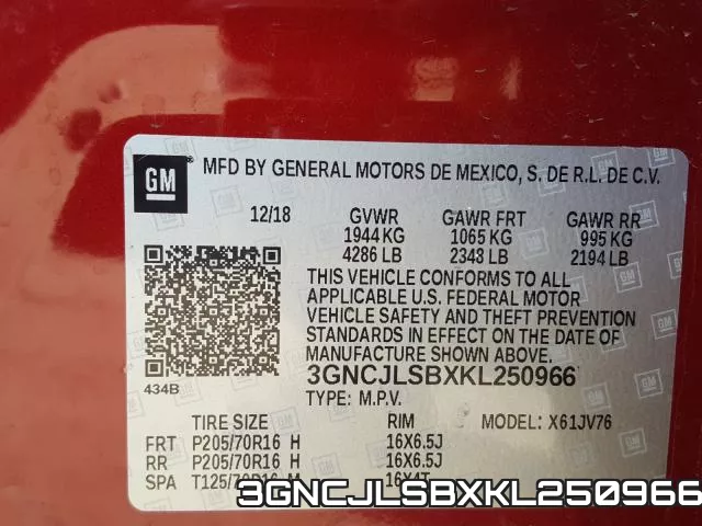 3GNCJLSBXKL250966 фото 2