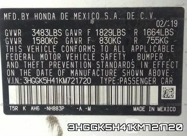 3HGGK5H41KM721720 фото 8