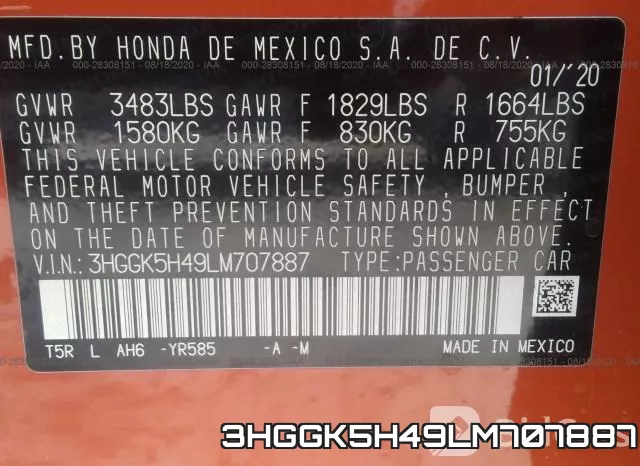 3HGGK5H49LM707887 фото 10