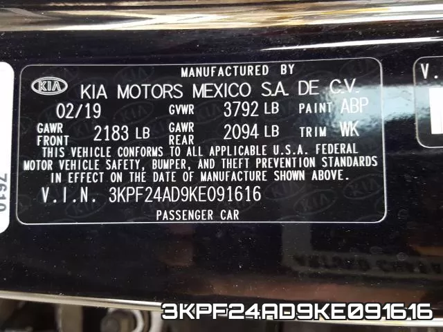 3KPF24AD9KE091616 фото 2