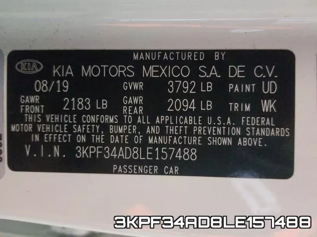 3KPF34AD8LE157488 фото 2
