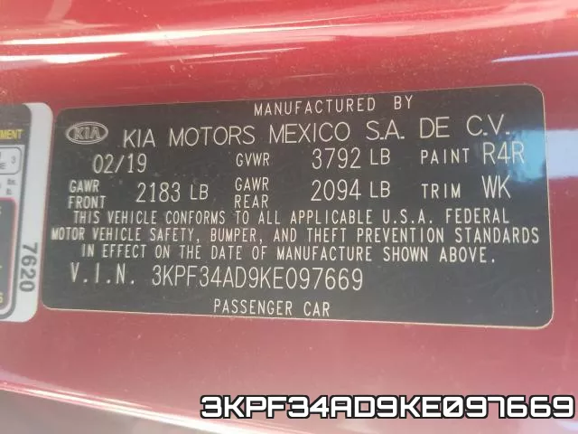 3KPF34AD9KE097669 фото 2