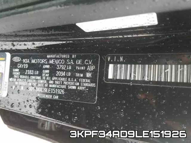 3KPF34AD9LE151926 фото 2