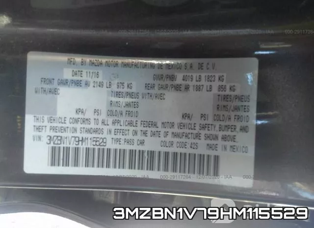 3MZBN1V79HM115529 фото 9