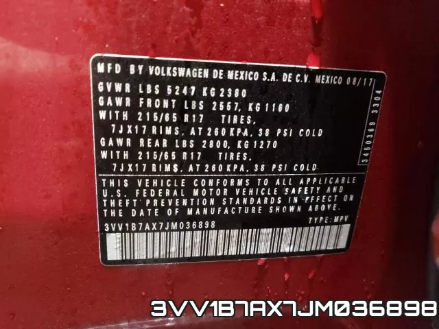 3VV1B7AX7JM036898 фото 2