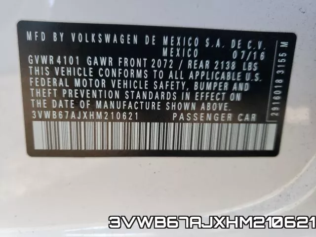 3VWB67AJXHM210621 фото 2