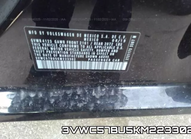 3VWC57BU5KM223302 фото 10