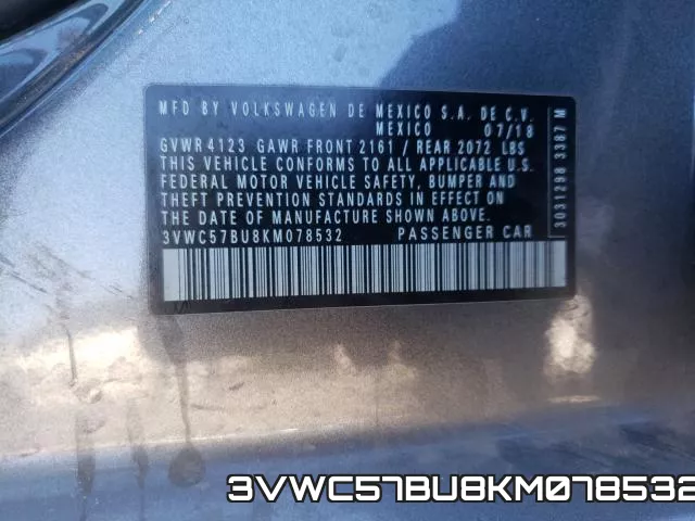 3VWC57BU8KM078532 фото 2