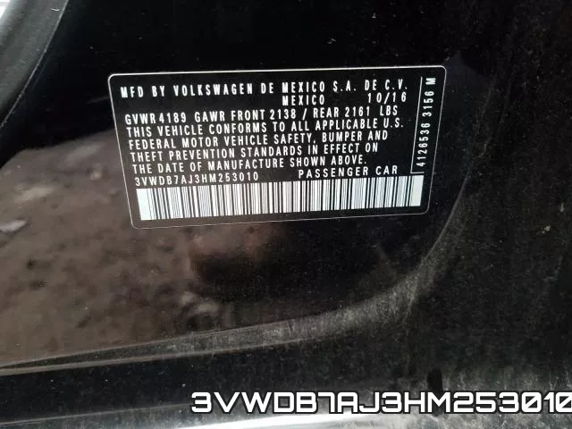 3VWDB7AJ3HM253010 фото 2