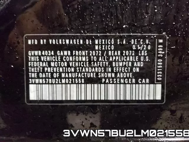 3VWN57BU2LM021558 фото 2