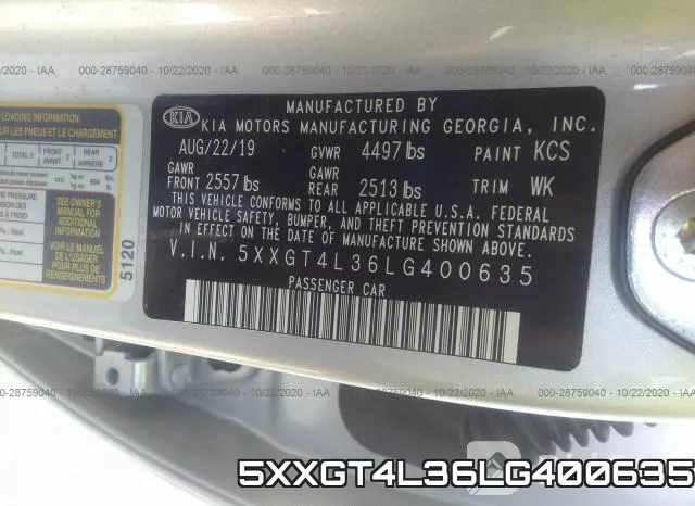 5XXGT4L36LG400635 фото 10