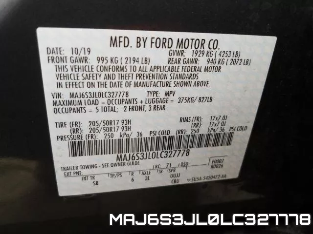 MAJ6S3JL0LC327778 фото 2