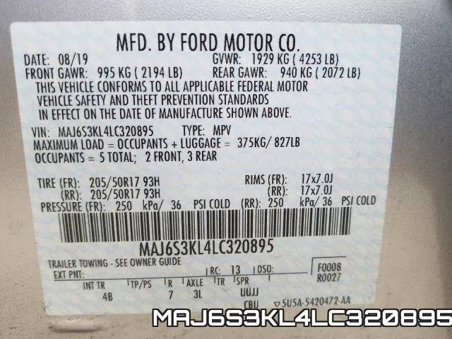 MAJ6S3KL4LC320895 фото 2