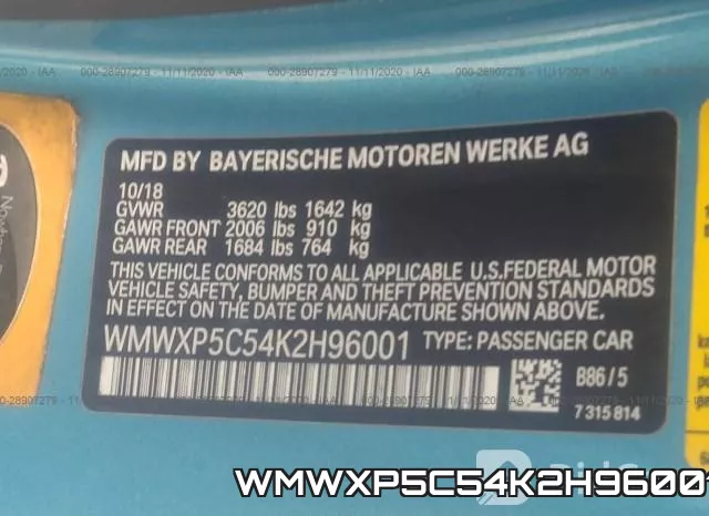 WMWXP5C54K2H96001 фото 10