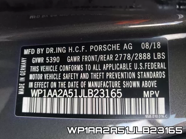 WP1AA2A51JLB23165 фото 2