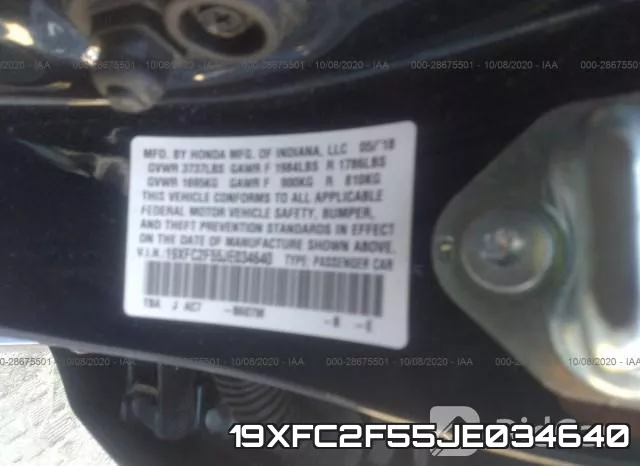 19XFC2F55JE034640 фото 10