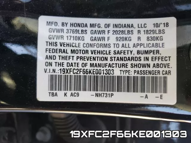 19XFC2F66KE001303 фото 2