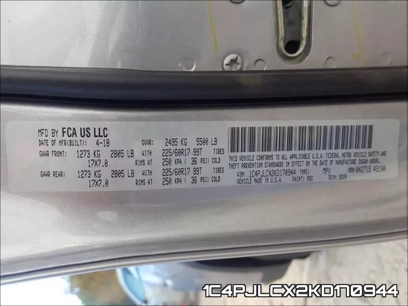1C4PJLCX2KD170944 фото 2