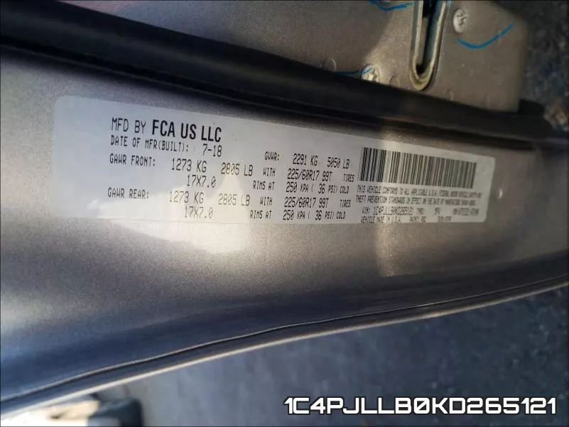 1C4PJLLB0KD265121 фото 2