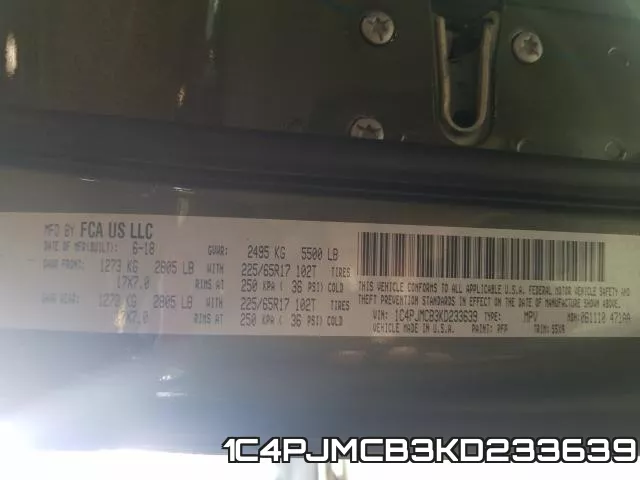 1C4PJMCB3KD233639 фото 2