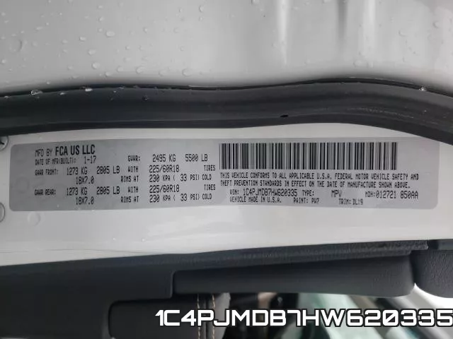 1C4PJMDB7HW620335 фото 2