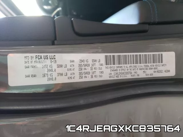 1C4RJEAGXKC835764 фото 2