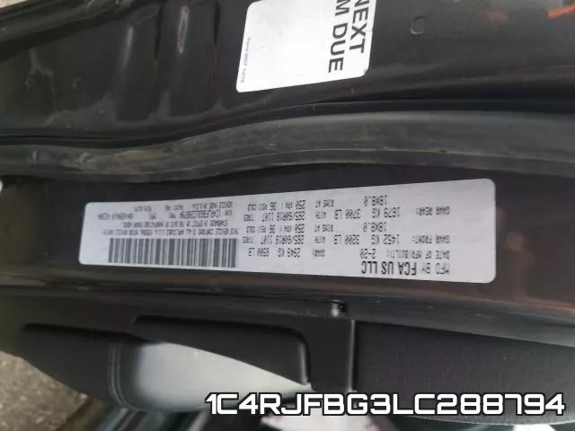 1C4RJFBG3LC288794 фото 2