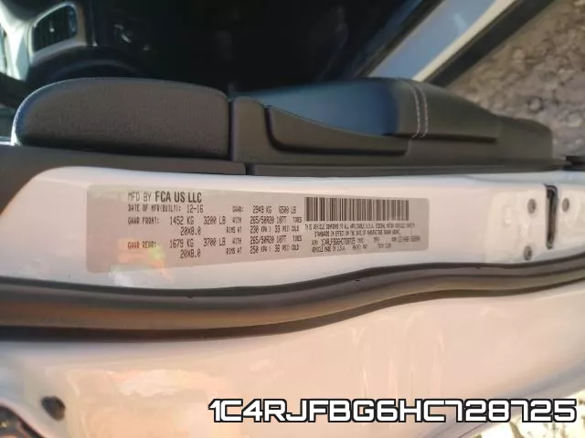 1C4RJFBG6HC728725 фото 2