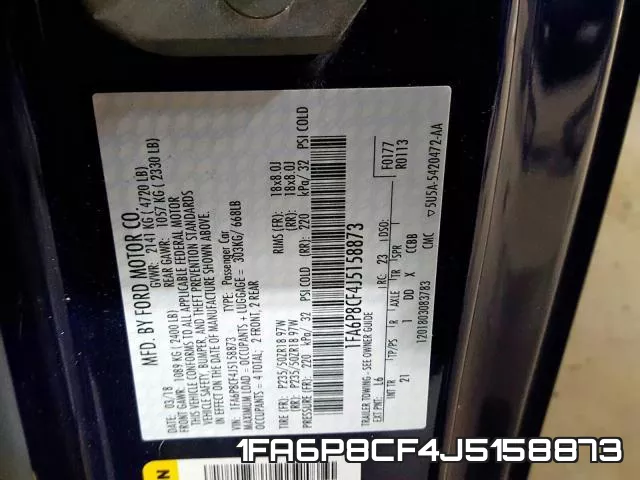 1FA6P8CF4J5158873 фото 2