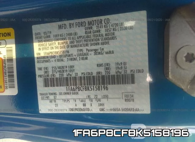 1FA6P8CF8K5158196 фото 9