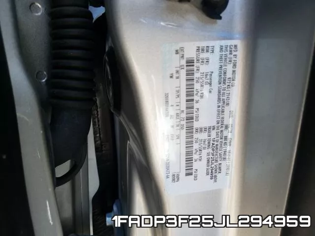 1FADP3F25JL294959 фото 2