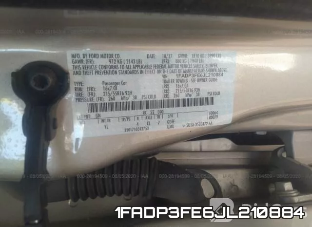 1FADP3FE6JL210884 фото 9