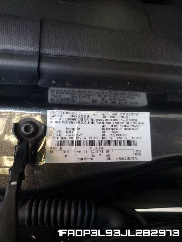 1FADP3L93JL282973 фото 2