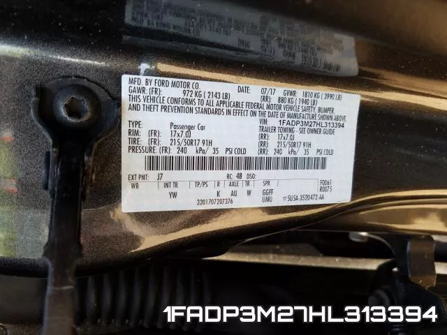 1FADP3M27HL313394 фото 2