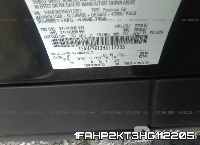 1FAHP2KT3HG112205 фото 9