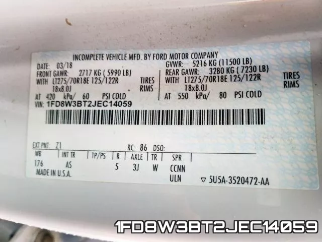 1FD8W3BT2JEC14059 фото 2